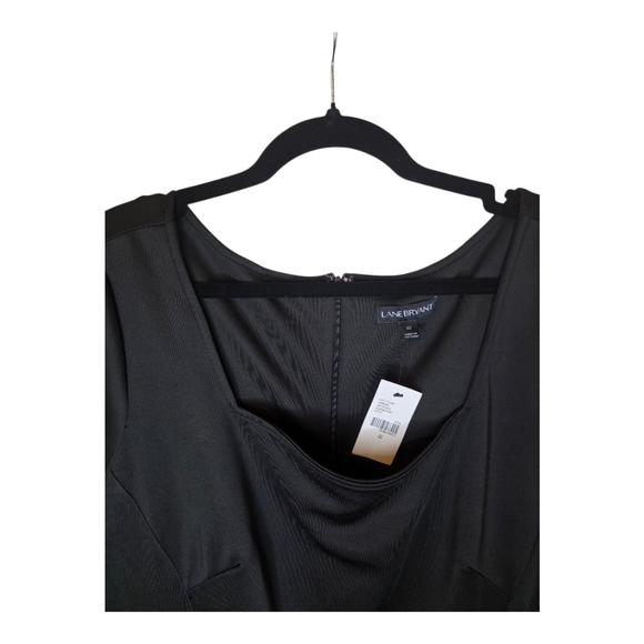 LANE BRYANT Black Square Neck Scuba Fit and Flare‎ Dress - Size 22 - Picture 6 of 12